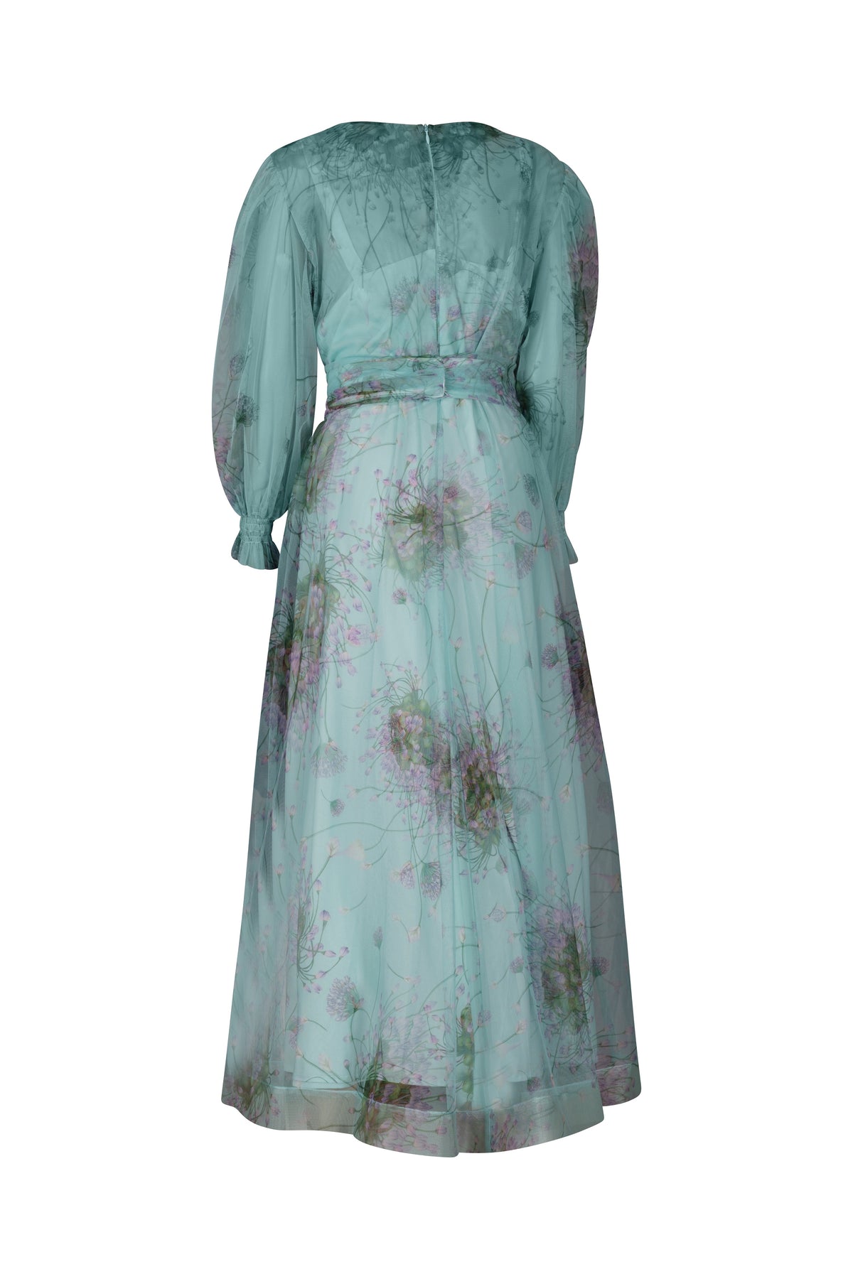 Mint Green Lavender Tulle Midi Dress