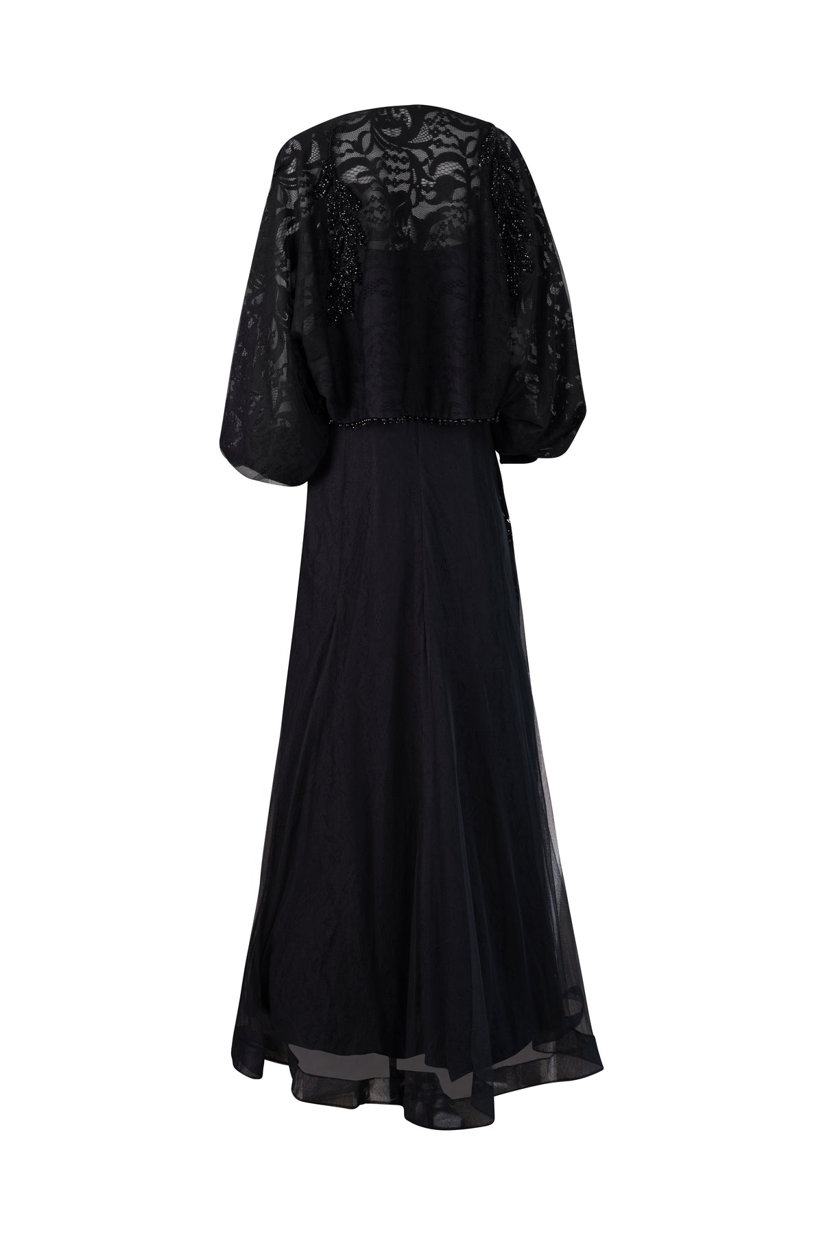 Two Piece Black Beaded Gown