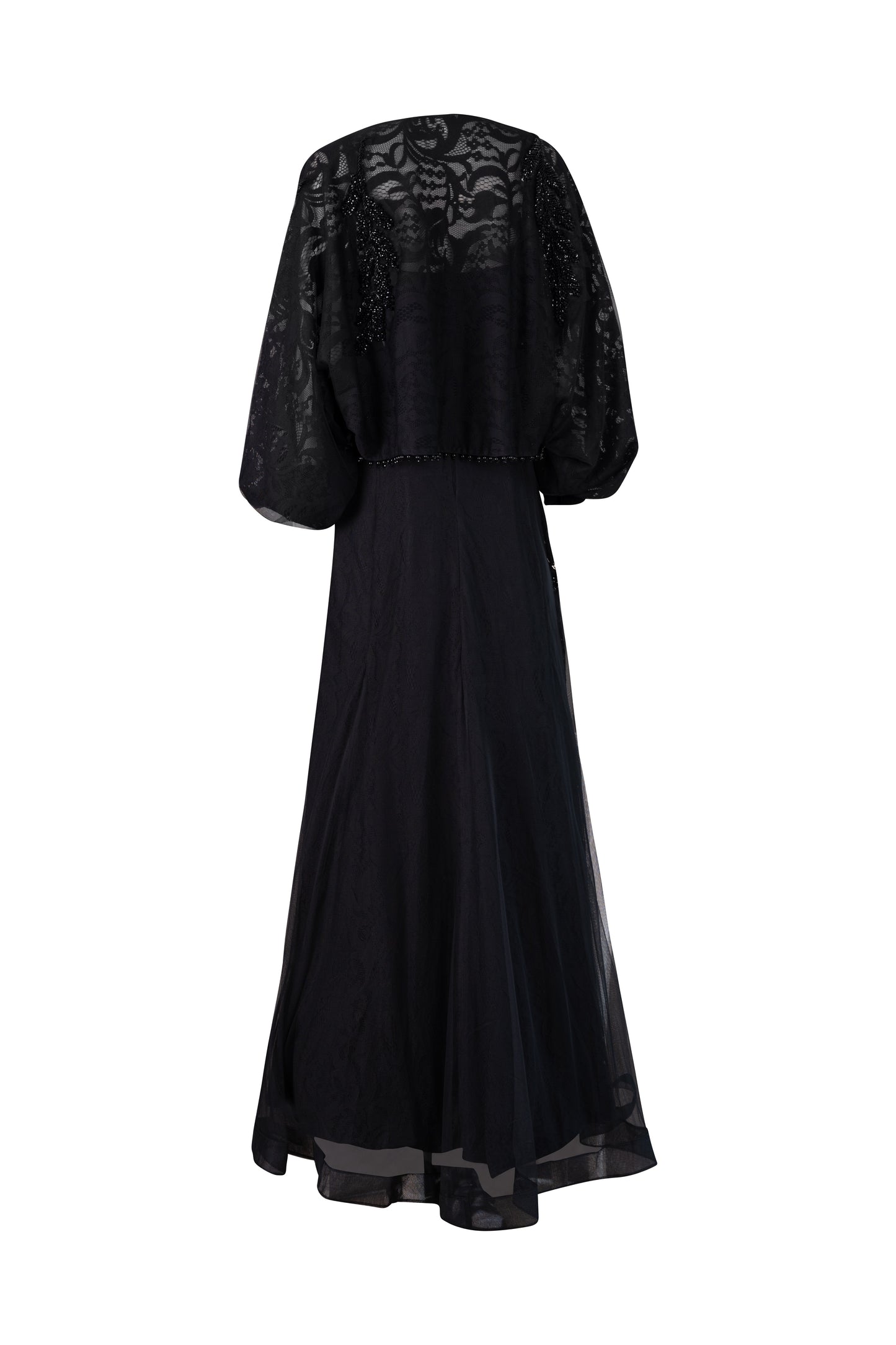 Two Piece Black Beaded Gown