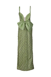 Lime Green Polyamide Beaded Gown