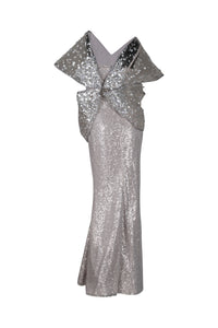 Silver Knit Butterfly Gown