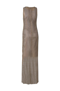 Nude Knit Swarovski Crystals Sleeveless Dress