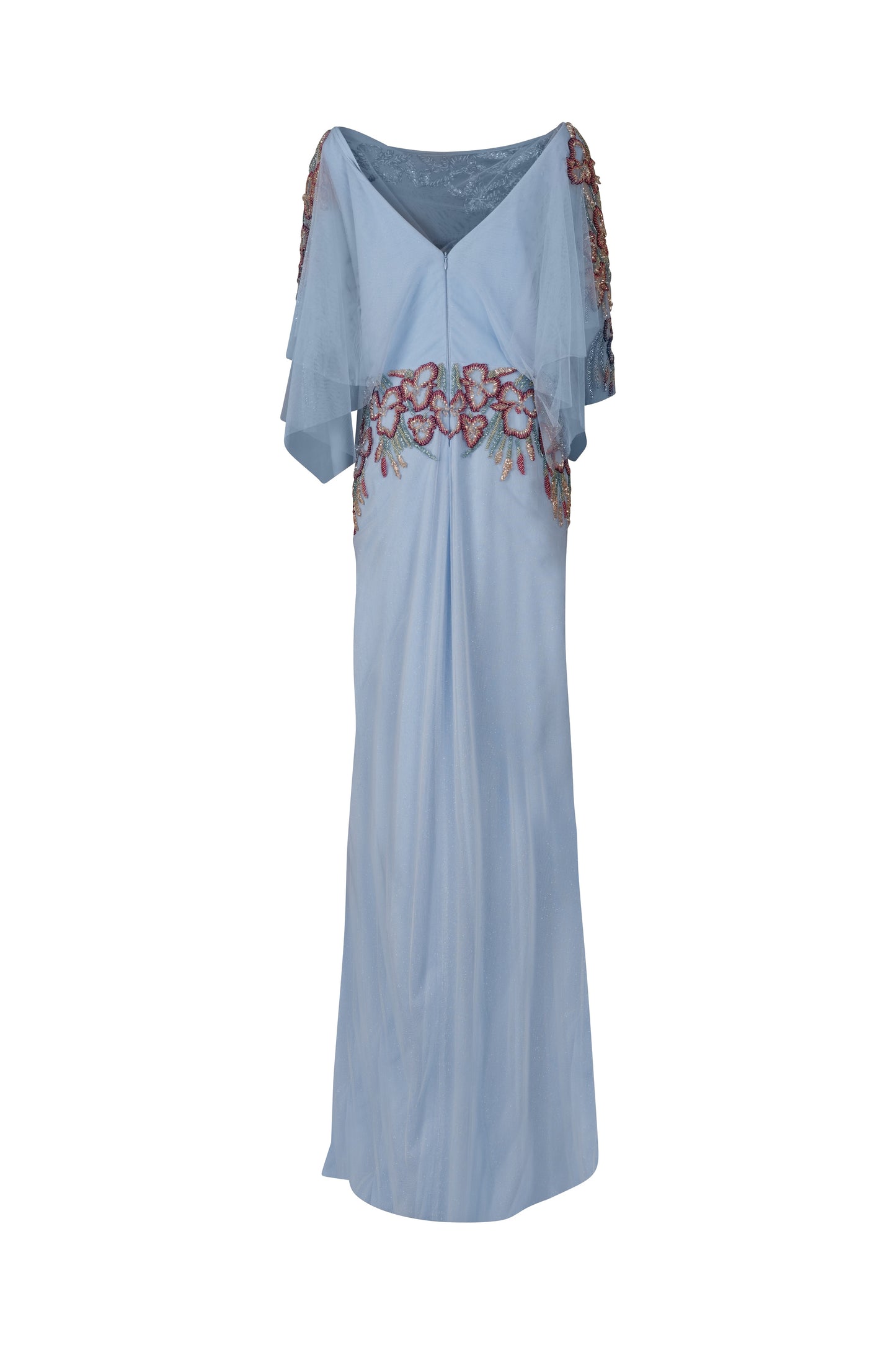 Baby Blue Sparkly Hand Beaded Gown