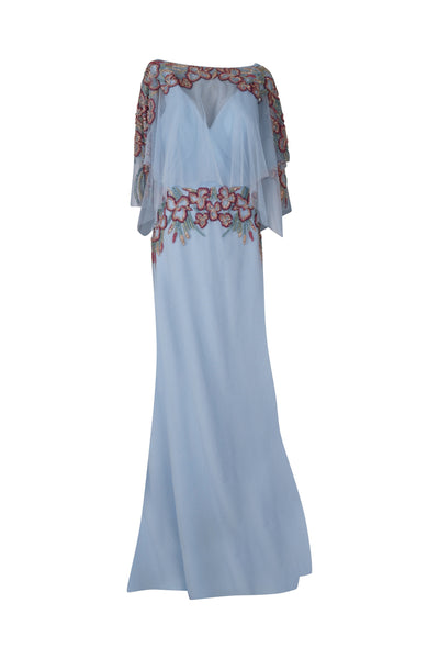 Baby Blue Sparkly Hand Beaded Gown