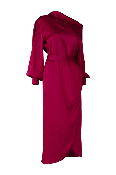 Burgundy Off Shoulder Long Sleeve Dress