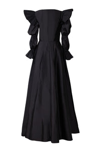 Two Piece Black Taffeta Cape