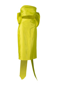 Chartreuse Two Piece Crop Top Set