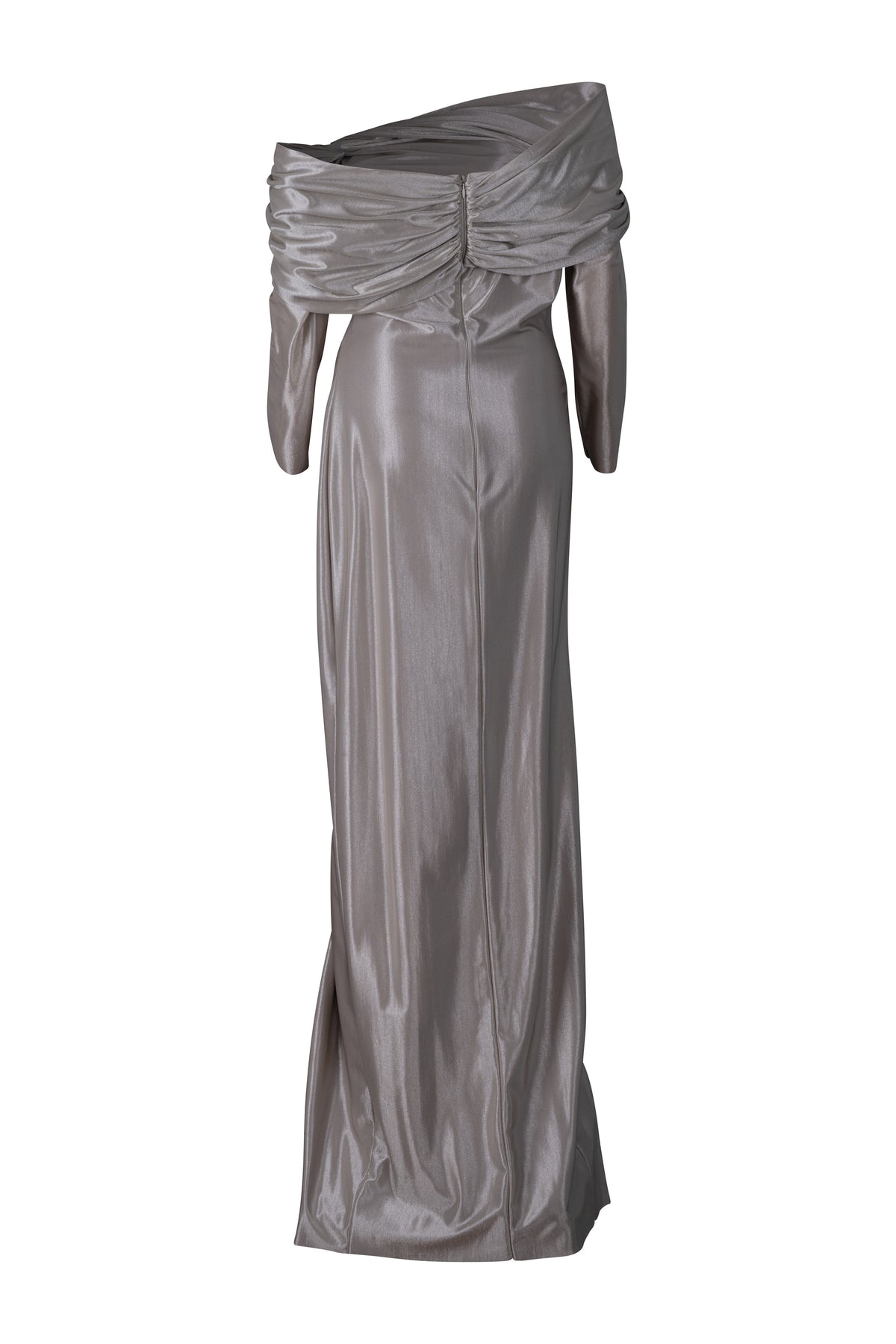 Champagne Off the Shoulder Ruched Dress