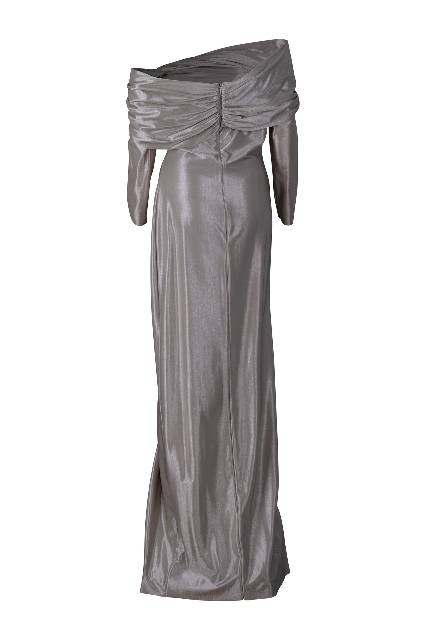 Champagne Off the Shoulder Ruched Dress