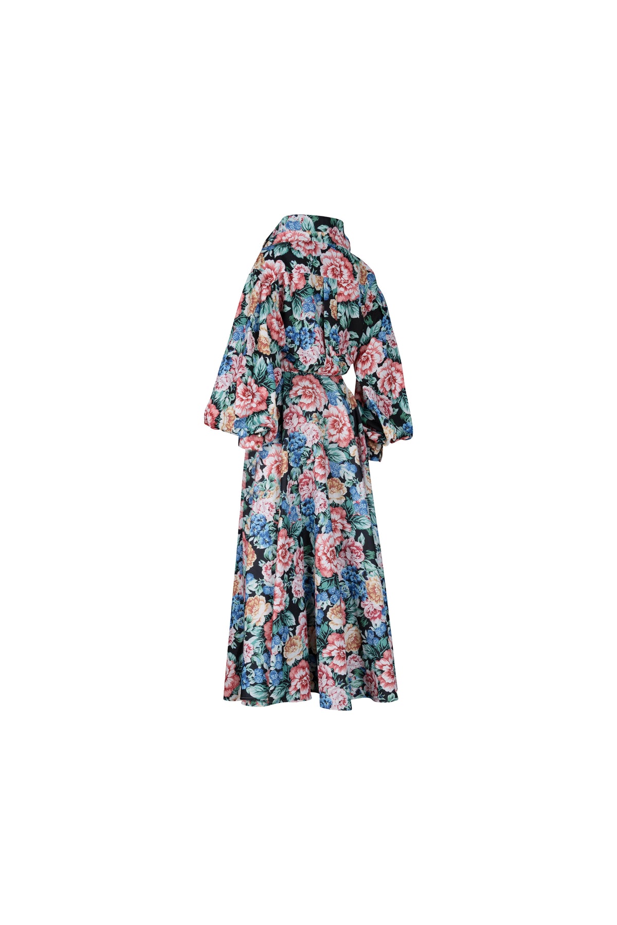 Floral Strapless Gown with Layered Ruffles