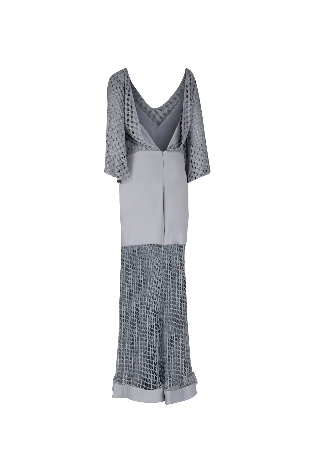 Gray Sheer Knit Dress