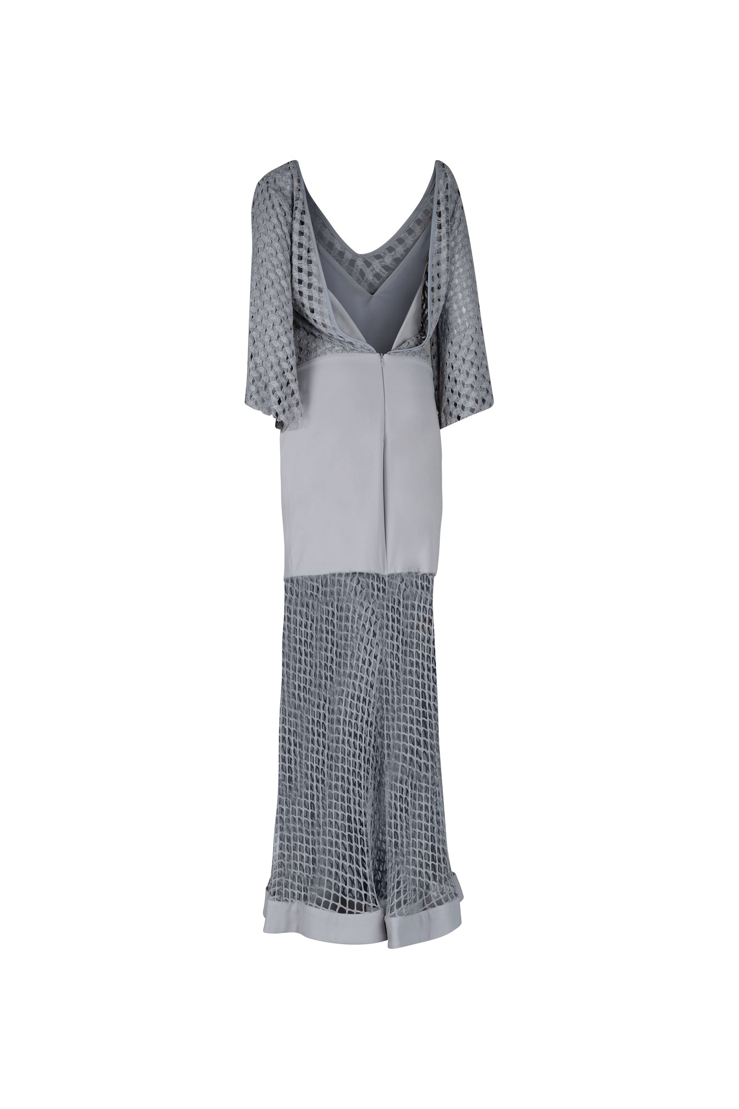 Gray Sheer Knit Dress