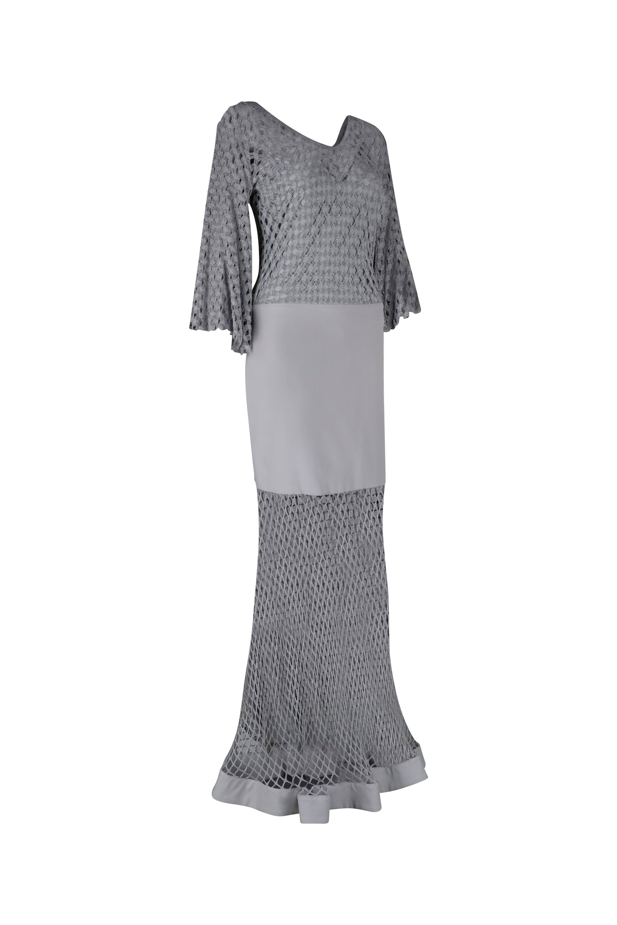 Gray Sheer Knit Dress