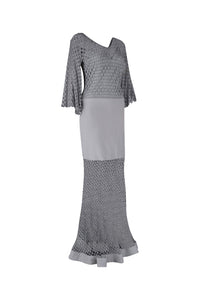 Gray Sheer Knit Dress