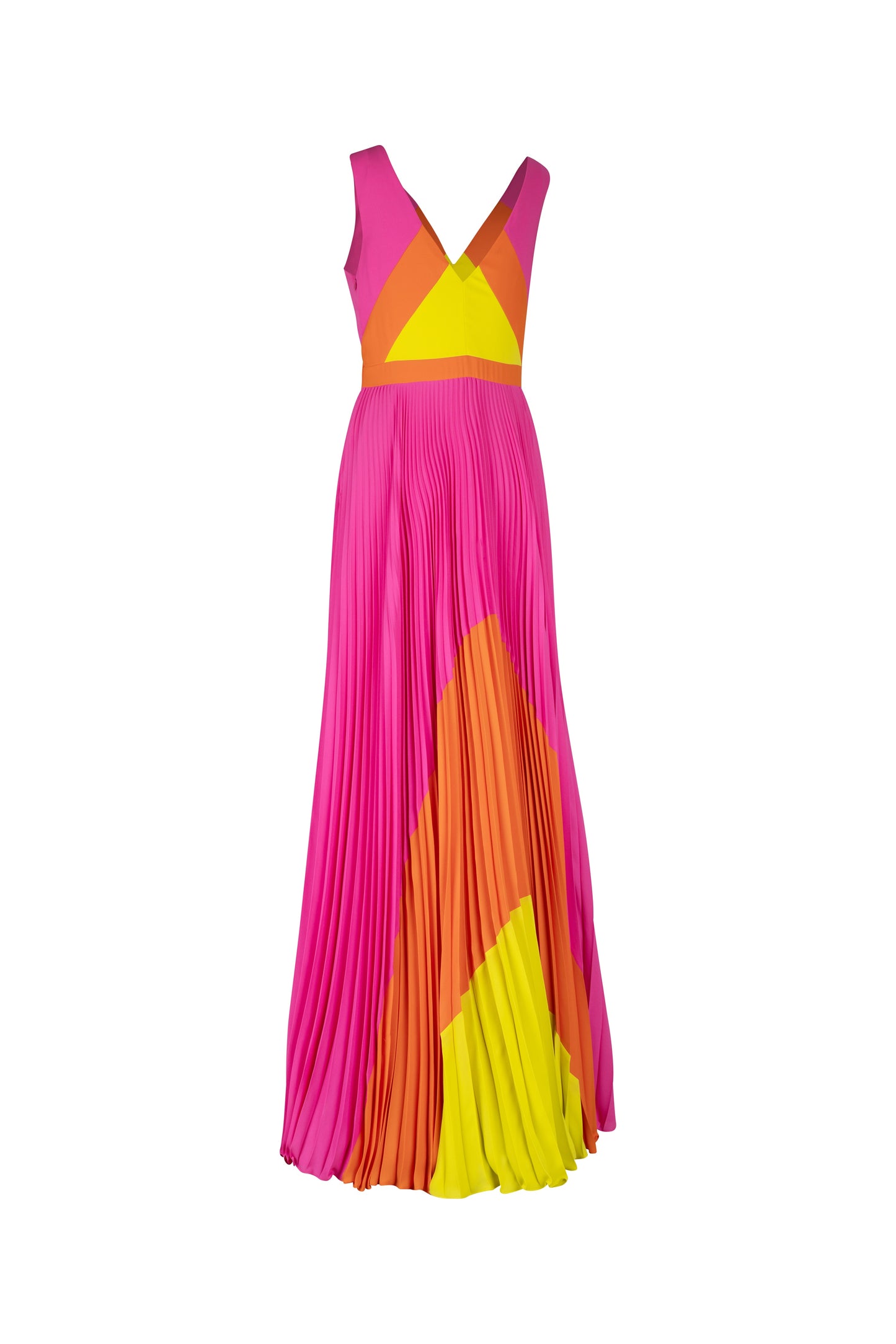 Tri Color Pink Pleated Dress