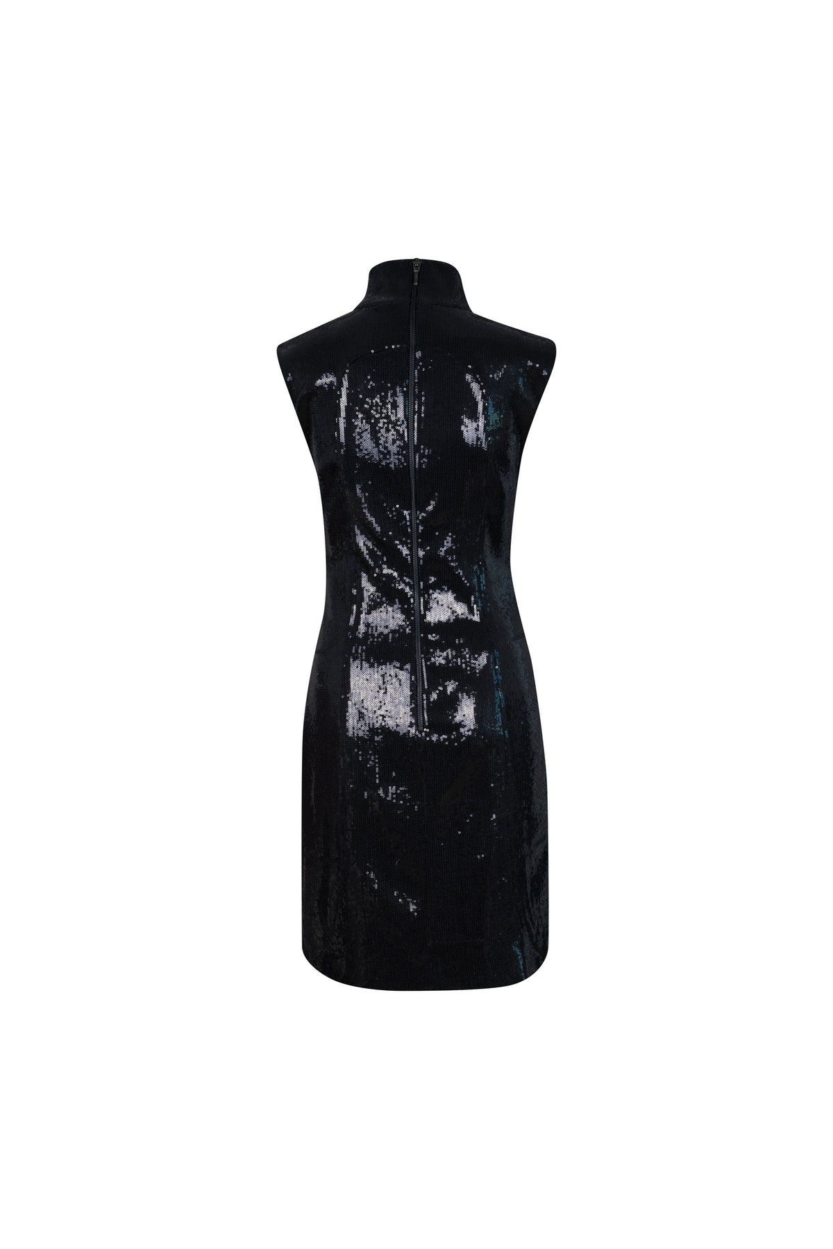 Black Halter Sequin Mini Dress
