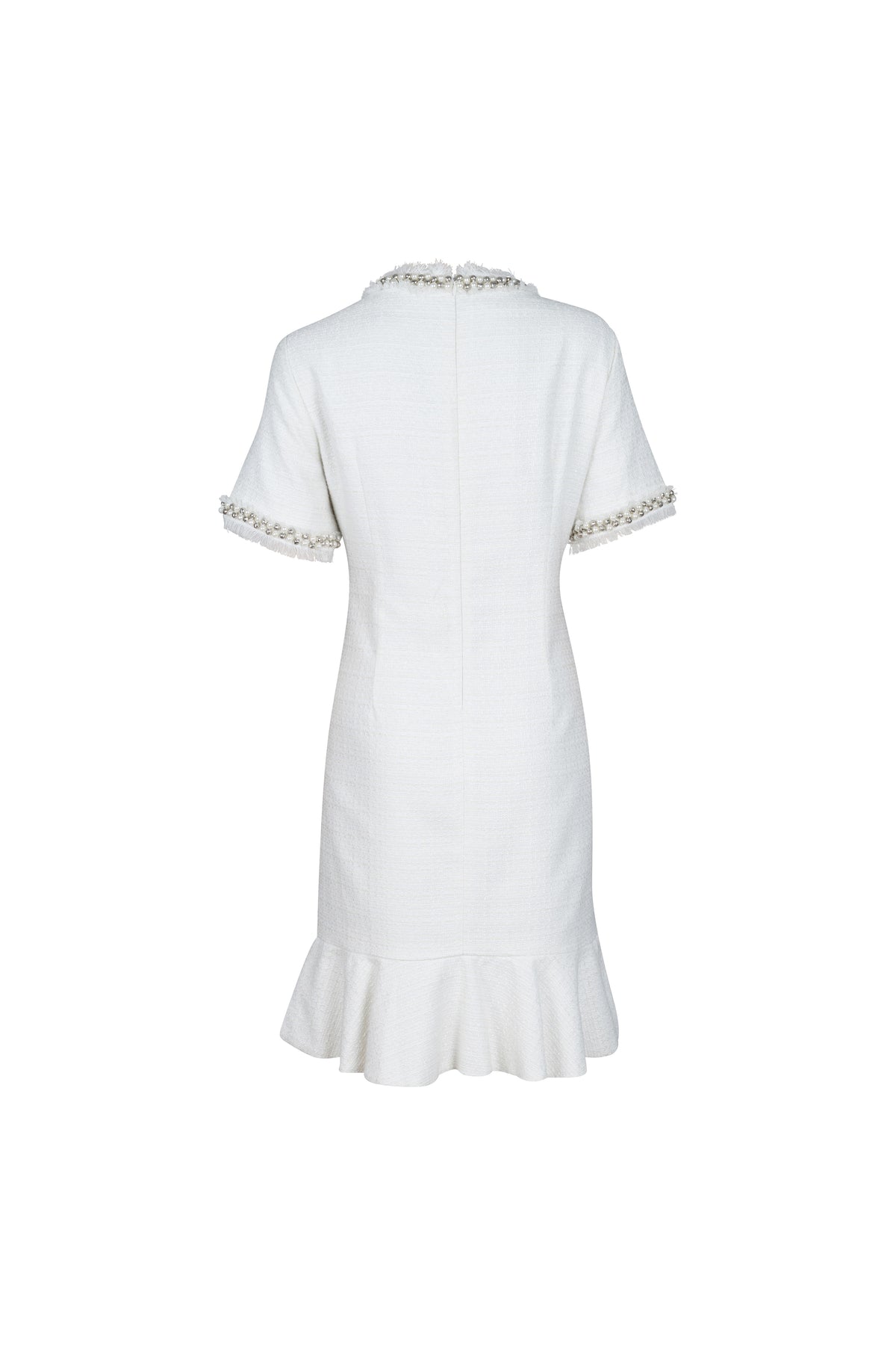 Off White Tweed Pearl Dress
