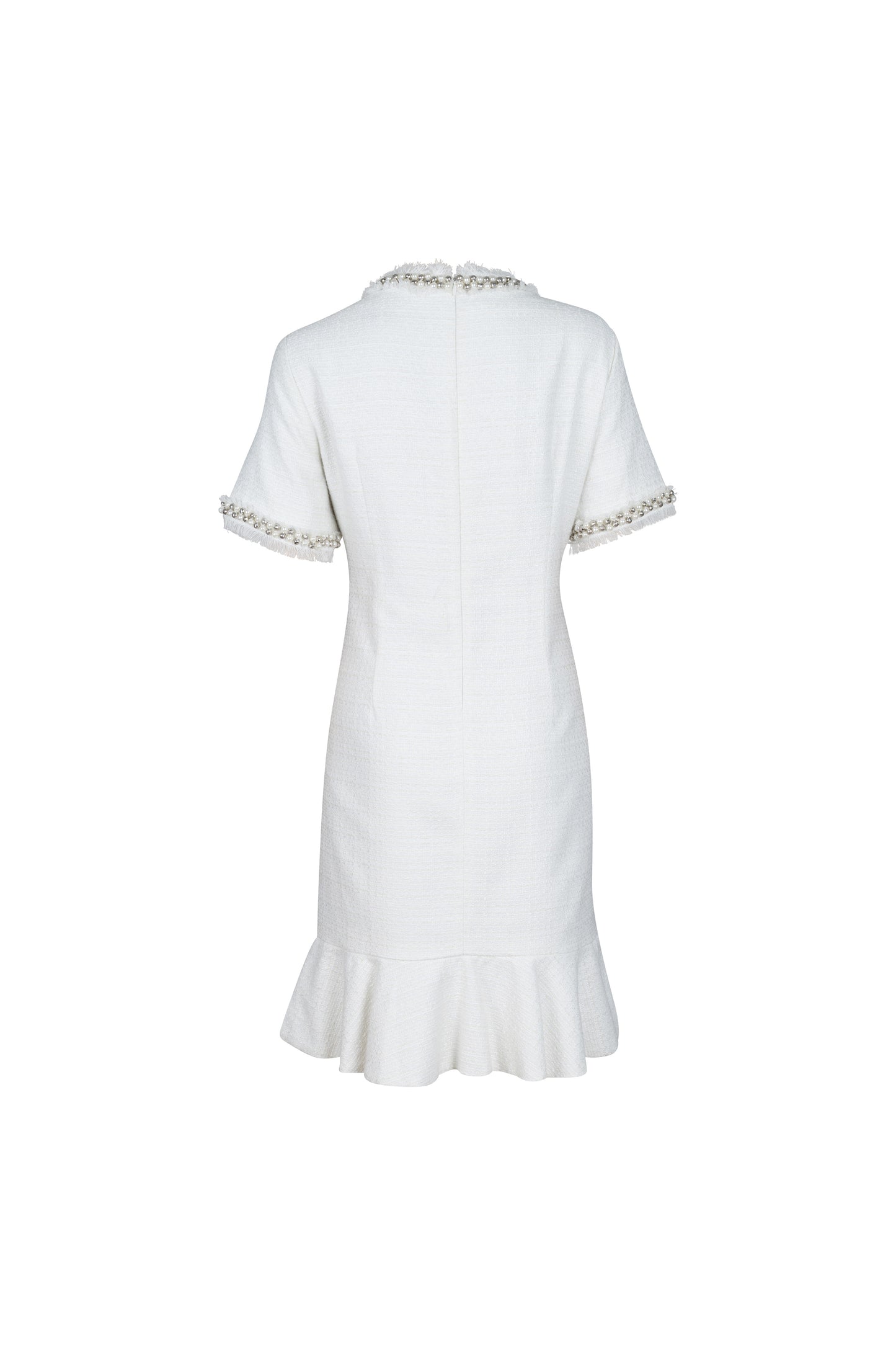 Off White Tweed Pearl Dress
