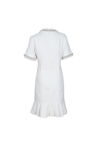 Off White Tweed Pearl Dress