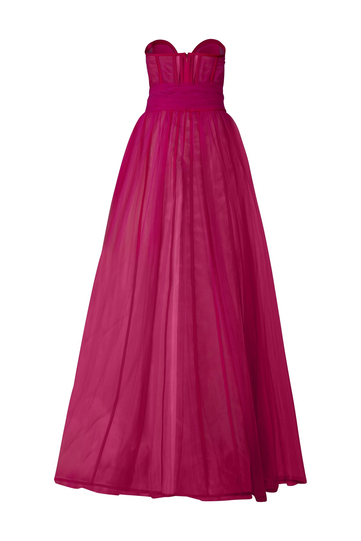 Pink Strapless Tulle Gown
