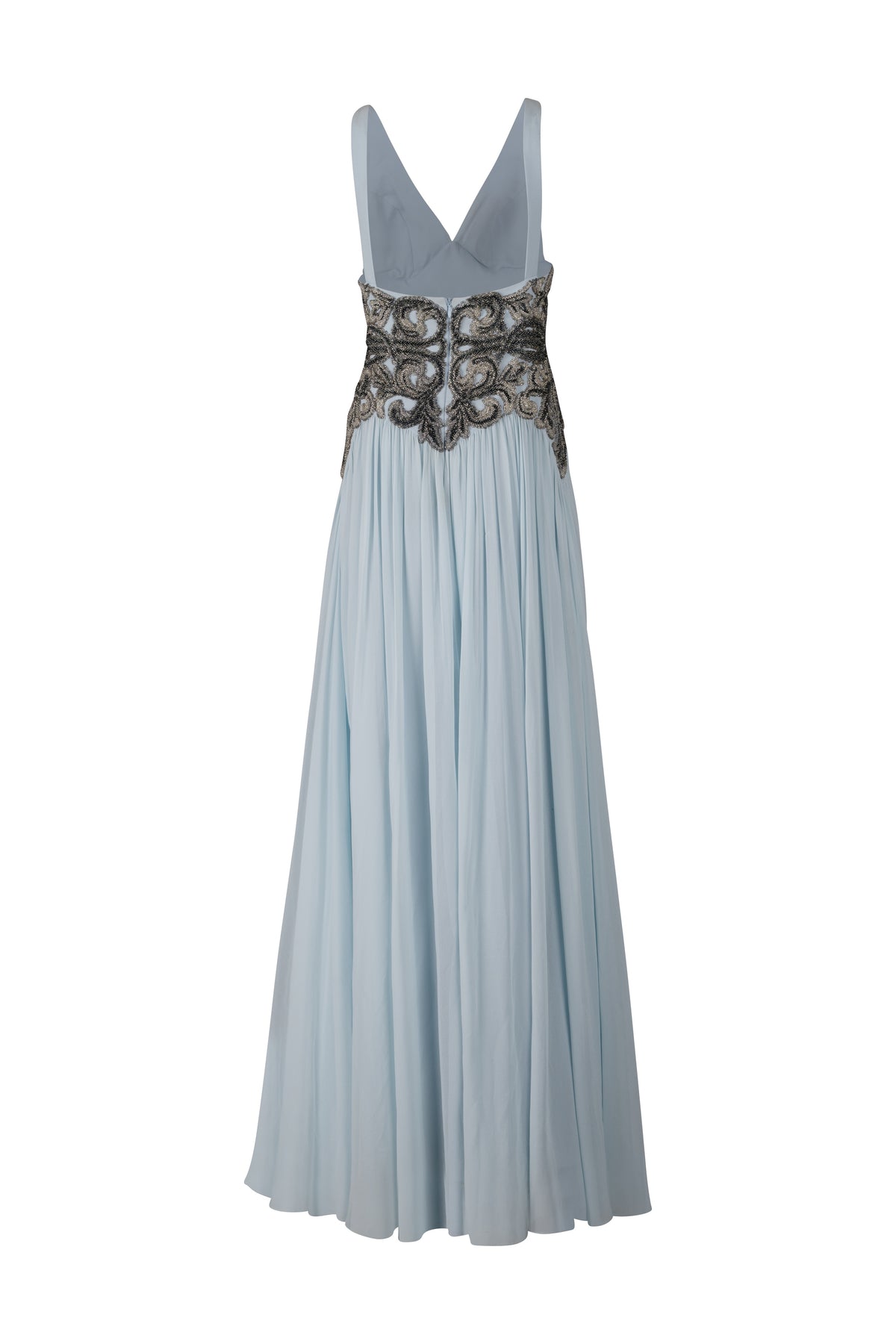 Baby Blue Silver Beaded Gown