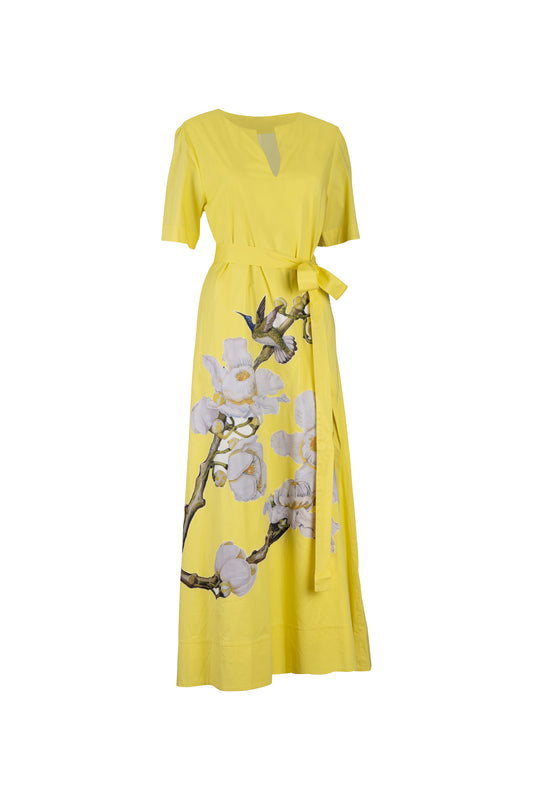 Yellow Cotton Orchid Dress