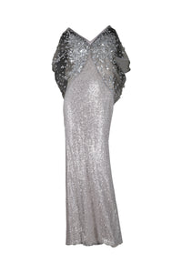 Silver Knit Butterfly Gown