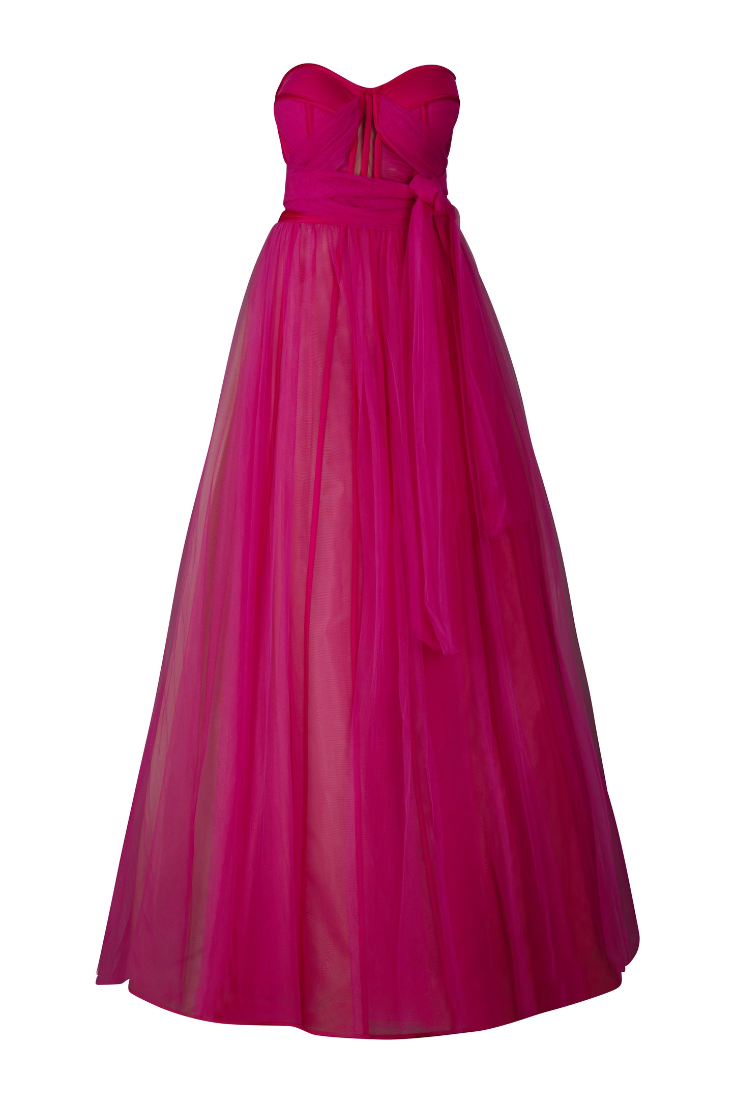 Pink Strapless Tulle Gown