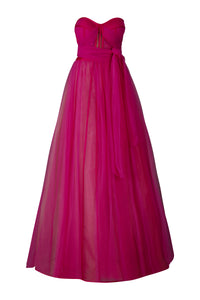 Pink Strapless Tulle Gown
