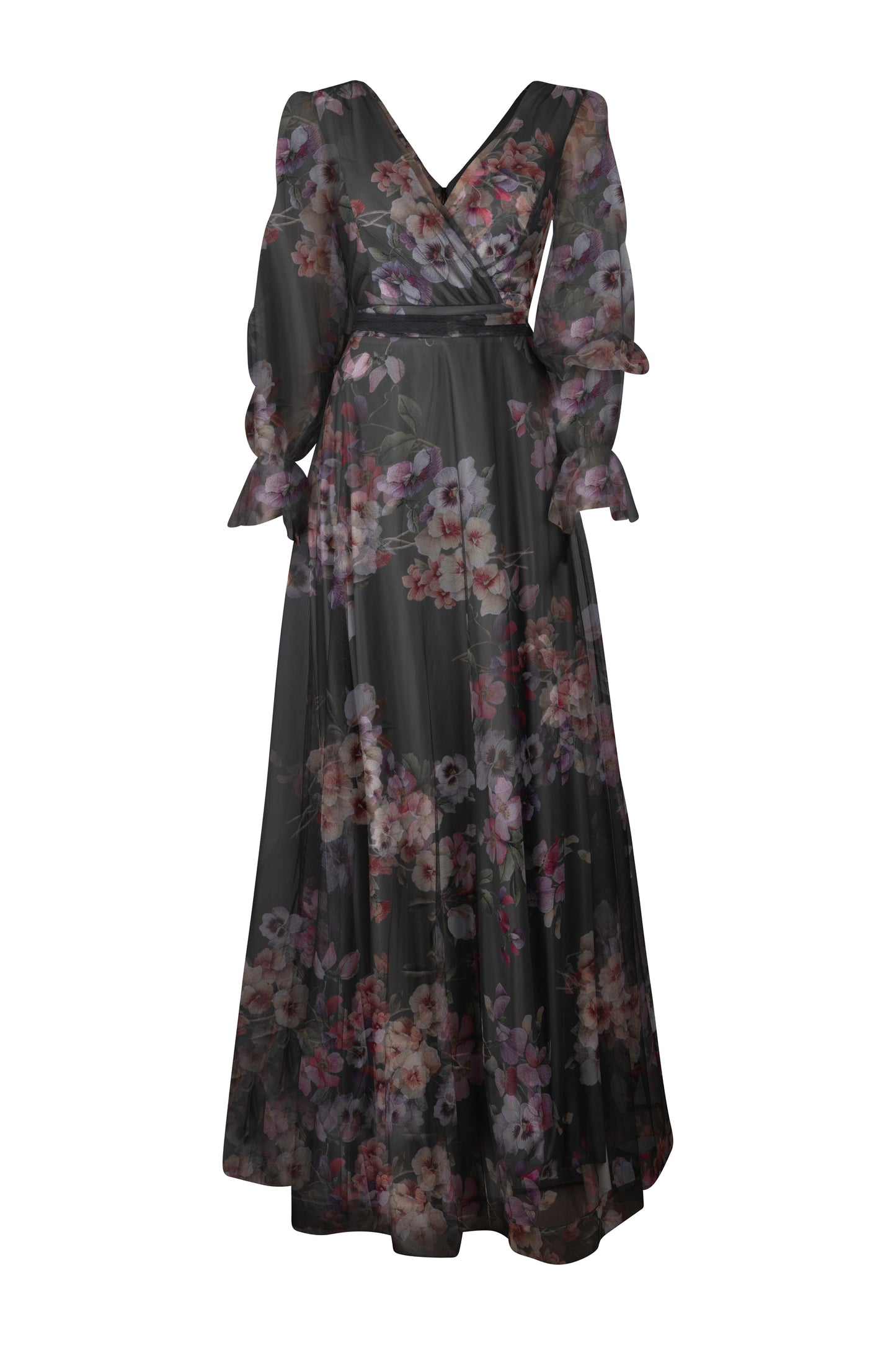 Sage Green Tulle Floral Dress