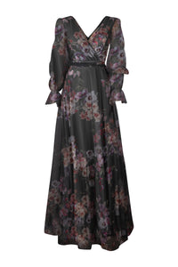 Sage Green Tulle Floral Dress