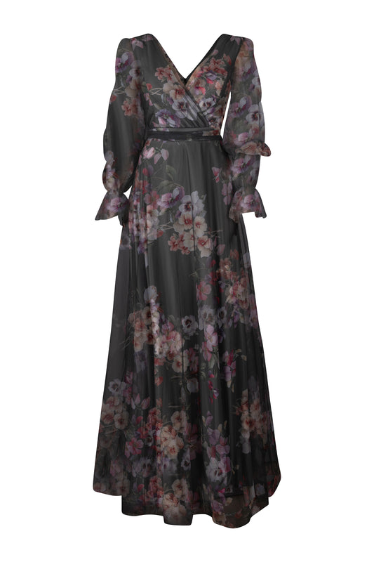 Sage Green Tulle Floral Dress