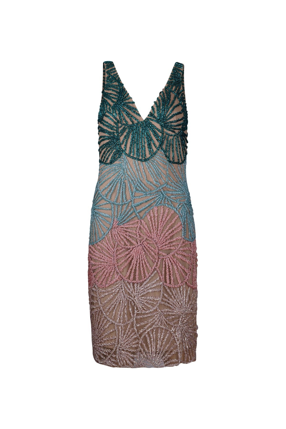 Pink and Green and Beaded Dress