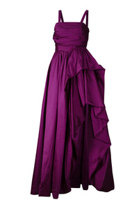 Purple One Side Open Leg Side Gown