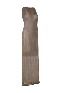 Nude Knit Swarovski Crystals Sleeveless Dress