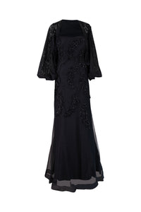 Two Piece Black Beaded Gown