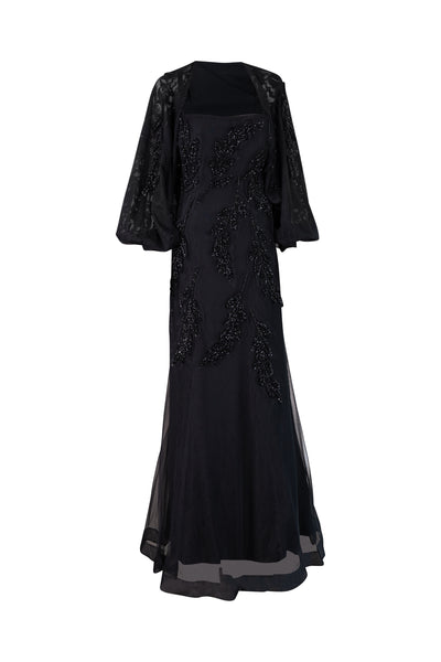 Two Piece Black Beaded Gown