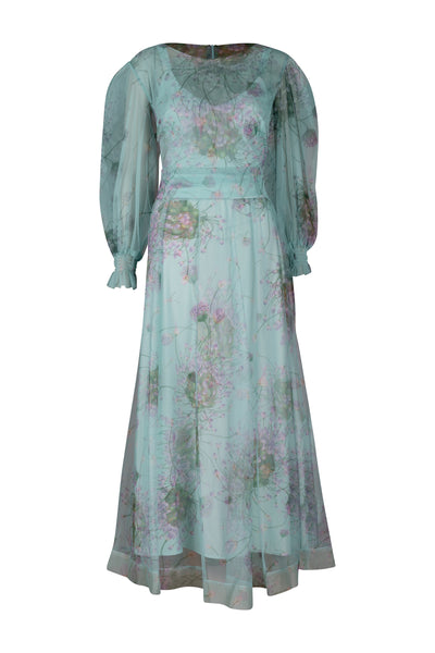 Mint Green Lavender Tulle Midi Dress