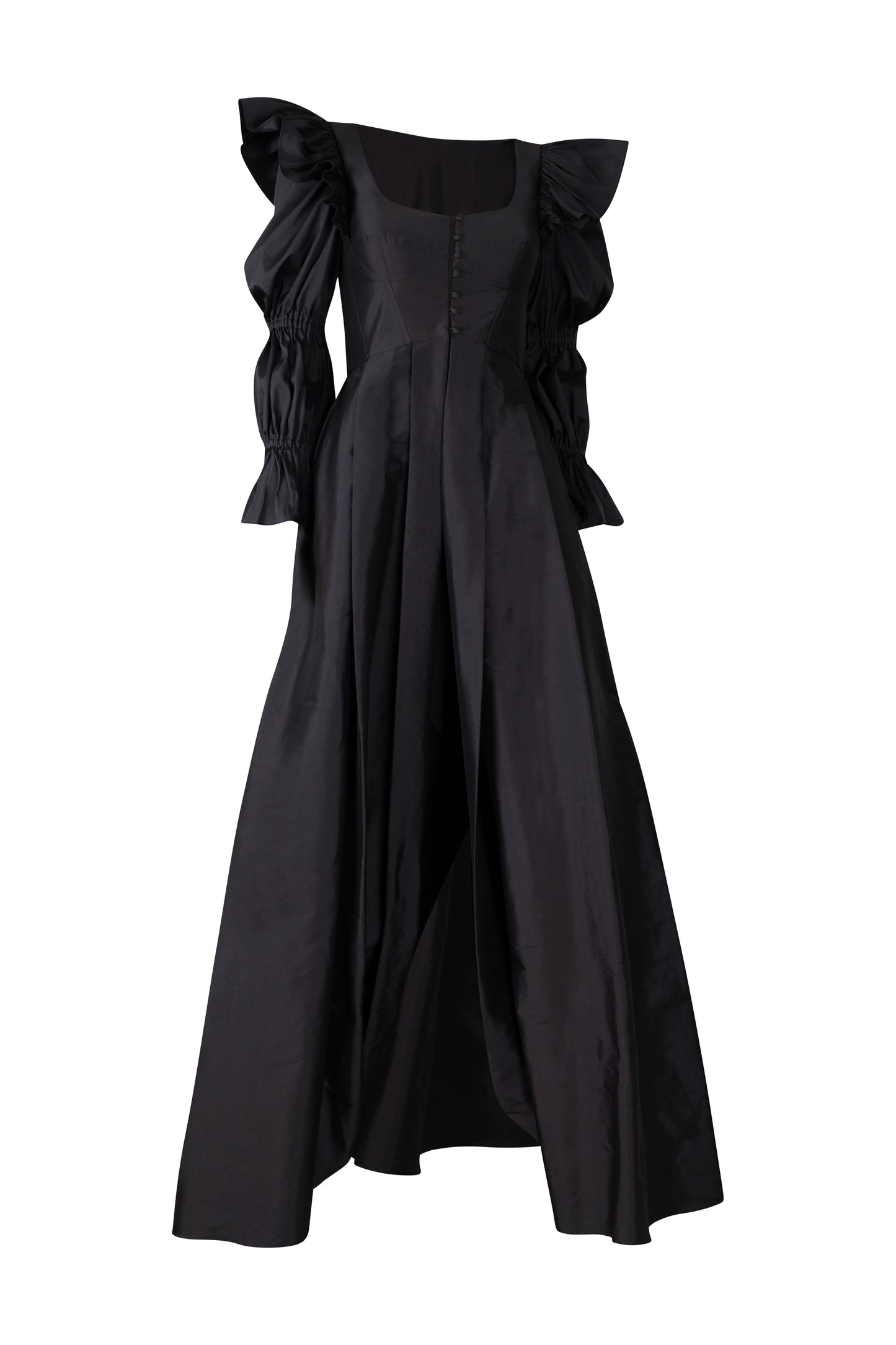 Two Piece Black Taffeta Cape