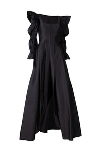 Two Piece Black Taffeta Cape