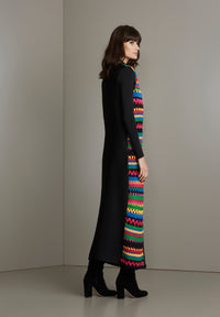 Multi-Color Crochet Long Coat