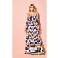 Multi-Color Striped Sleeveless Long Dress