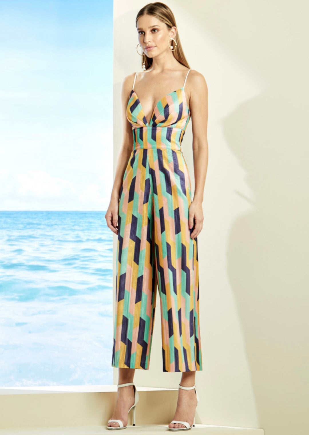 Multi-Color Strap Crop Jumpsuit