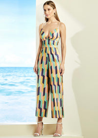 Multi-Color Strap Crop Jumpsuit