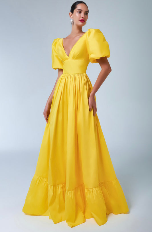 Yellow Taffeta Dress