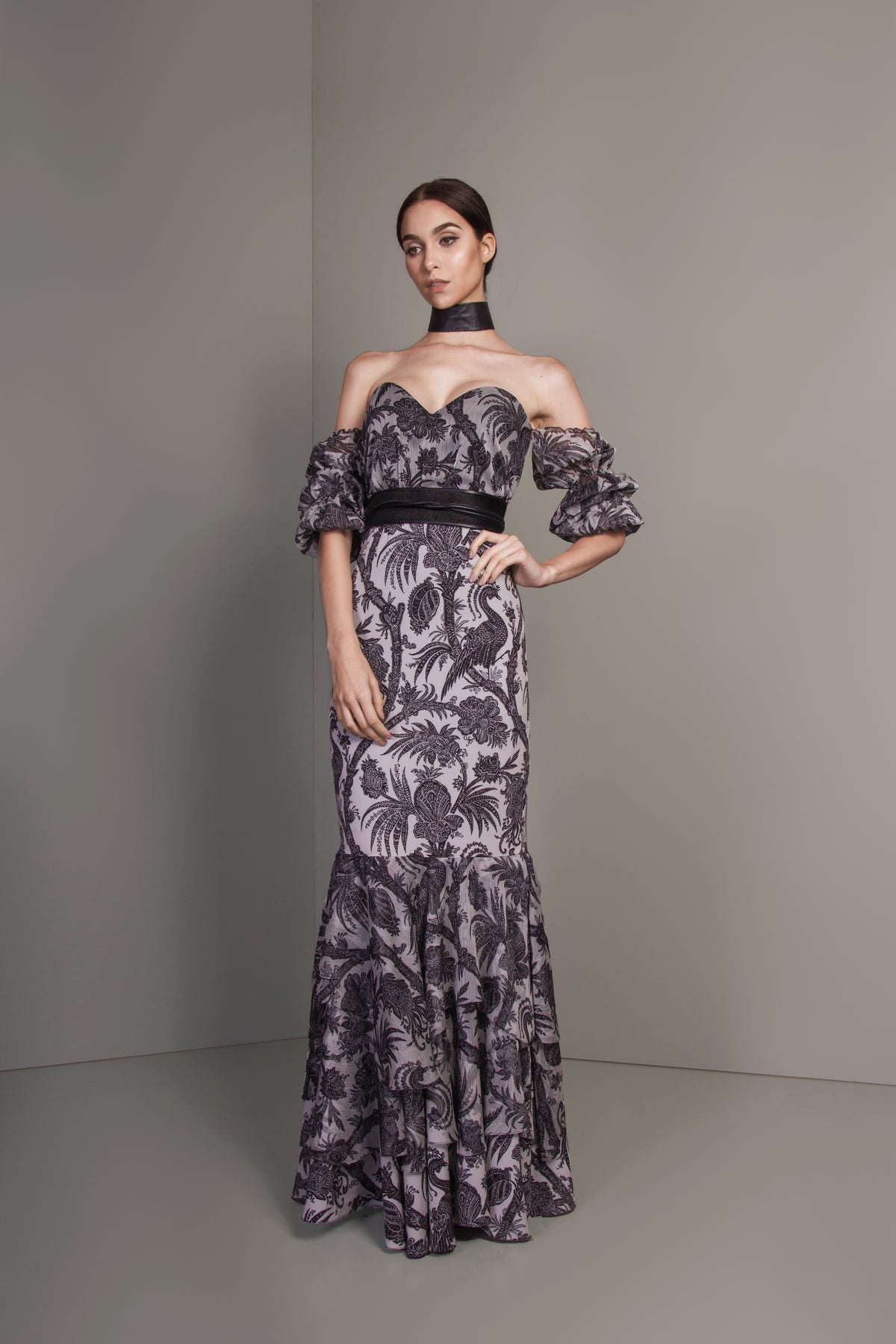 Peacock and Tropical Tree Pattern Dress