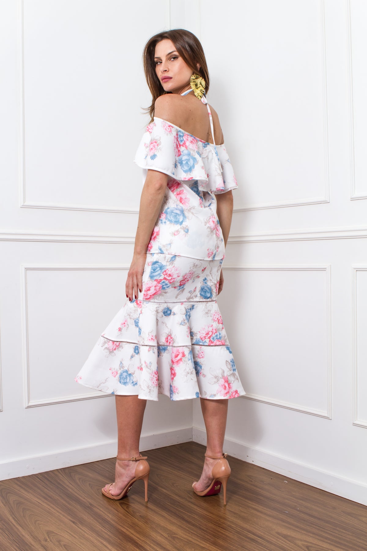 White Two Piece Floral Set