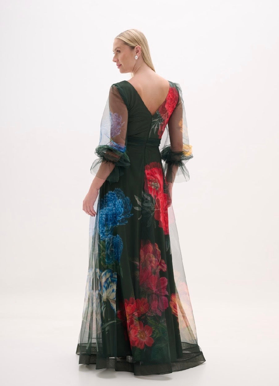 Green Tulle Floral Dress