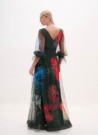 Green Tulle Floral Dress