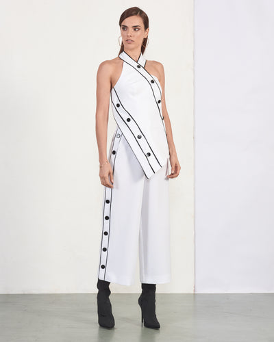 Black and White Two Piece Halter Set